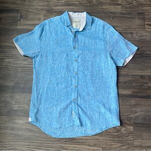 Report Collection Heritage 100% Linen Short Sleeve Button-Up Shirt